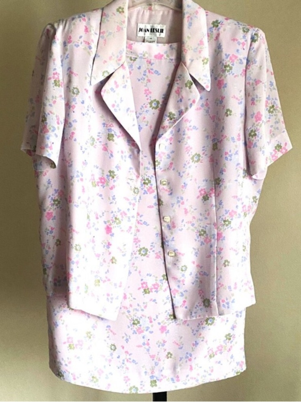 Jan Leslie Pastel Floral Blouse in Lavender and Pink